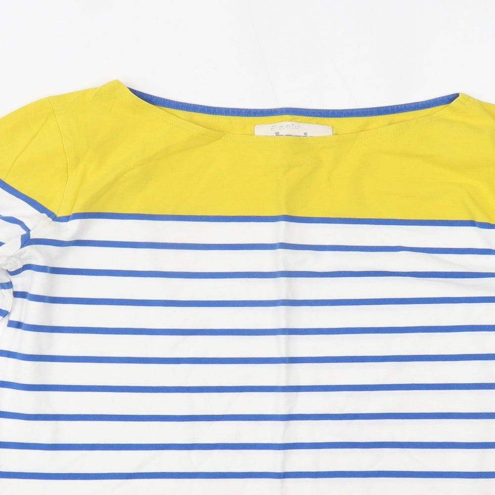 Johnnie B Girls White Striped  Basic T-Shirt Size 13-14 Years