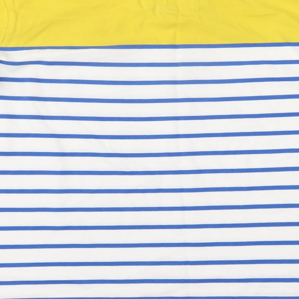 Johnnie B Girls White Striped  Basic T-Shirt Size 13-14 Years