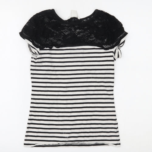 H&M Womens Black Striped  Basic Blouse Size S