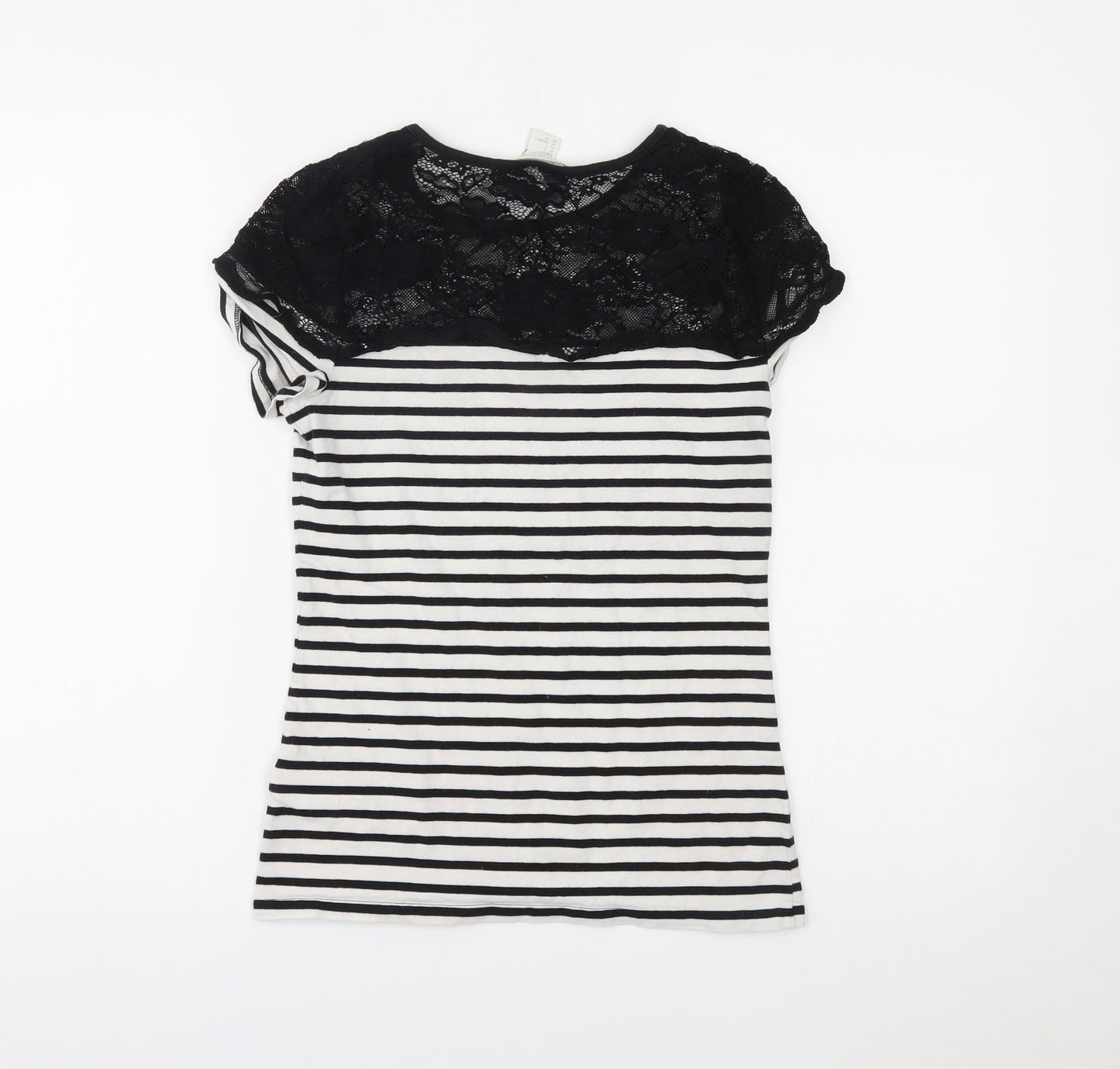 H&M Womens Black Striped  Basic Blouse Size S