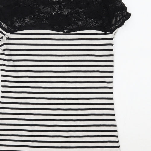 H&M Womens Black Striped  Basic Blouse Size S