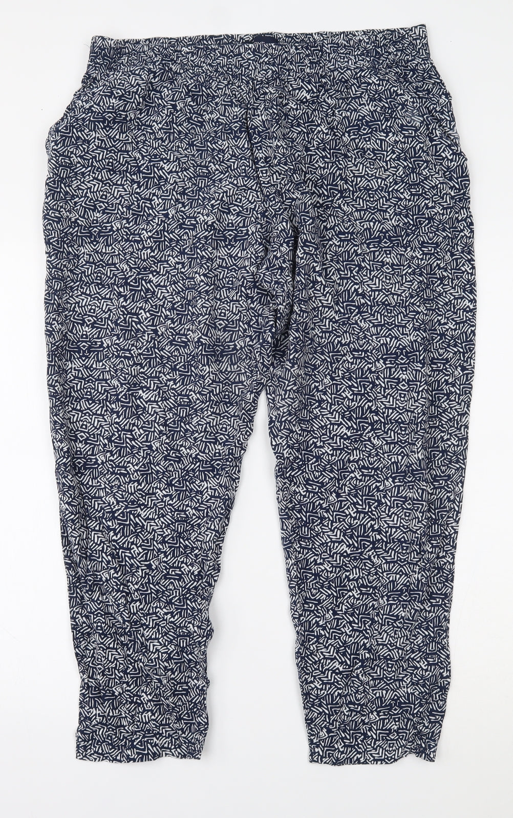 NEXT Womens Black Geometric  Trousers  Size 16 L25 in