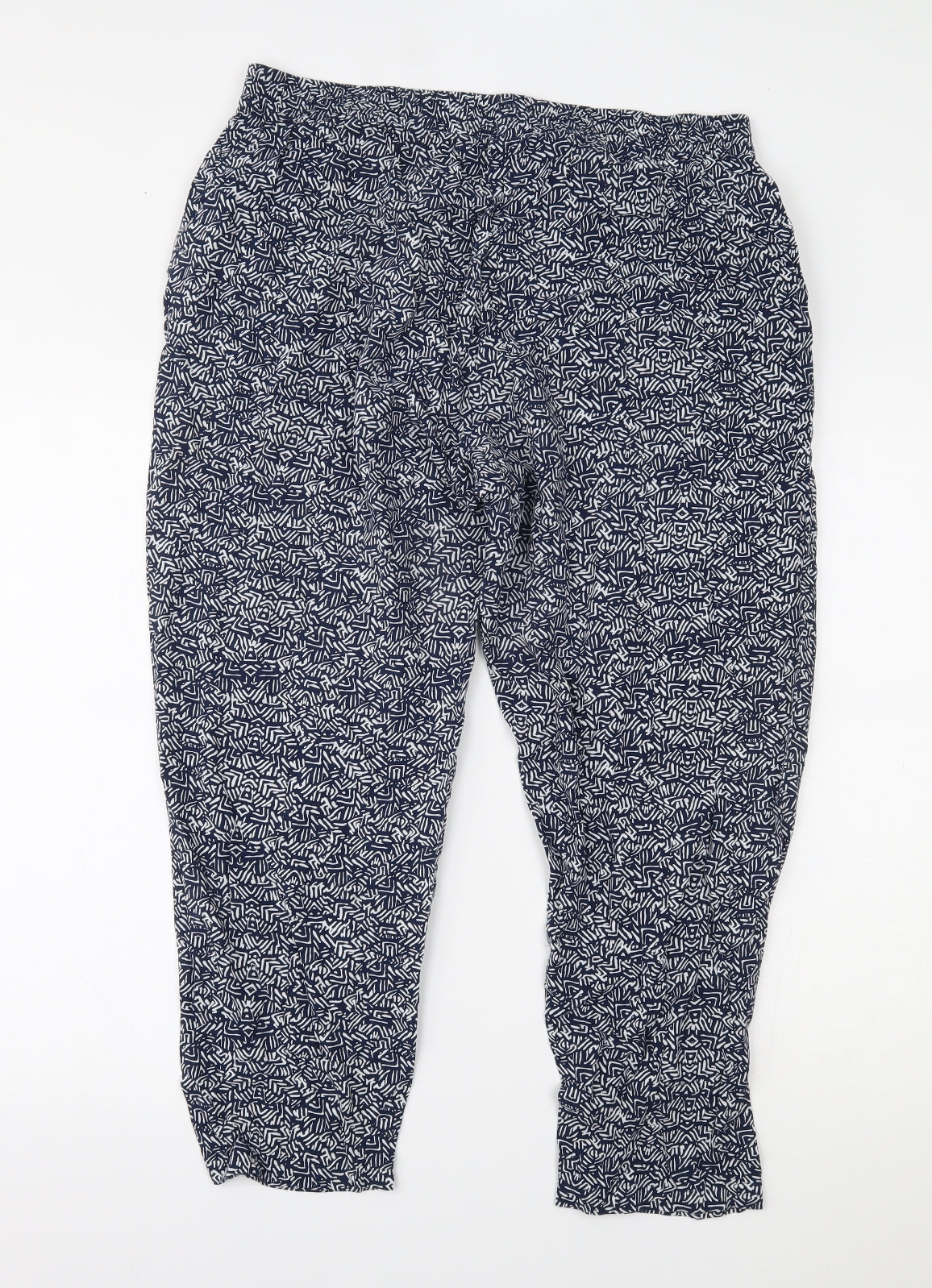 NEXT Womens Black Geometric  Trousers  Size 16 L25 in