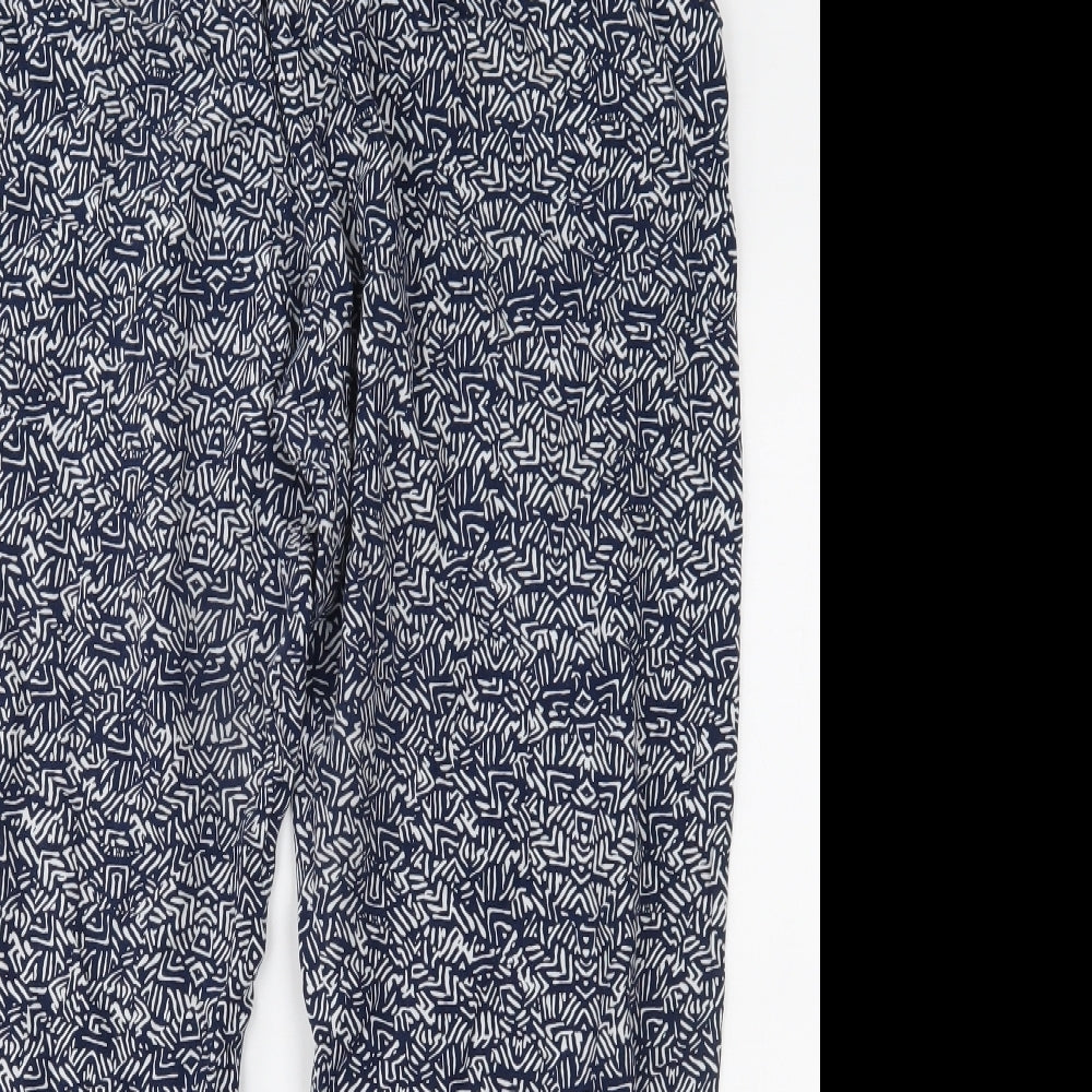 NEXT Womens Black Geometric  Trousers  Size 16 L25 in