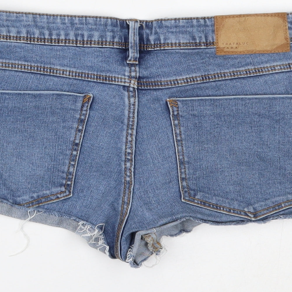 Zara Womens Blue  Denim Hot Pants Shorts Size 10