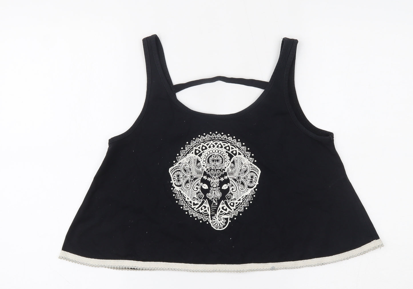 M&Co Girls Black   Cropped Tank Size 13-14 Years