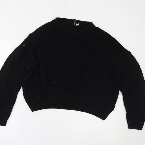 H&M Womens Black   Pullover Jumper Size L
