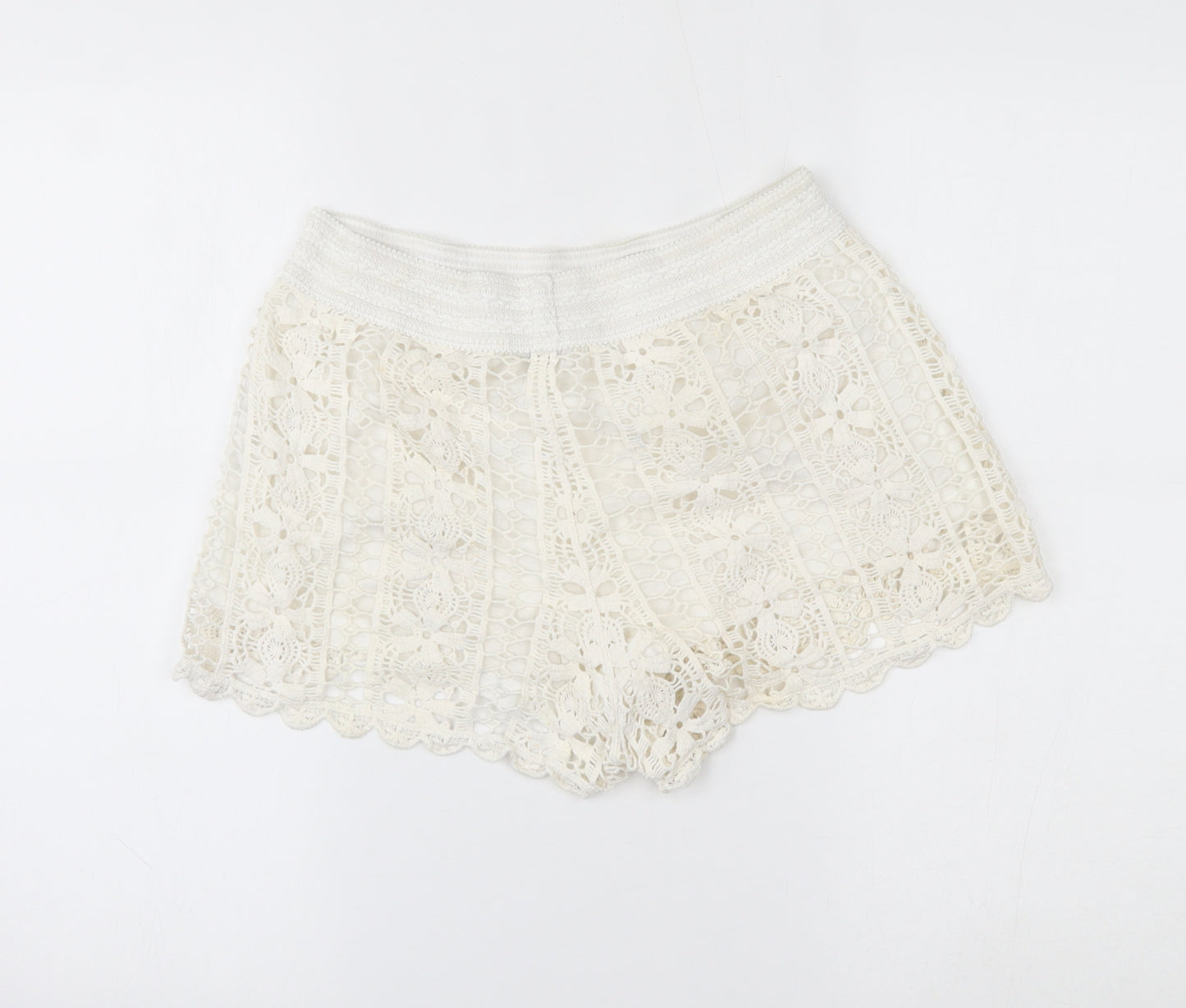 F&F Womens White   Sweat Shorts Size 6