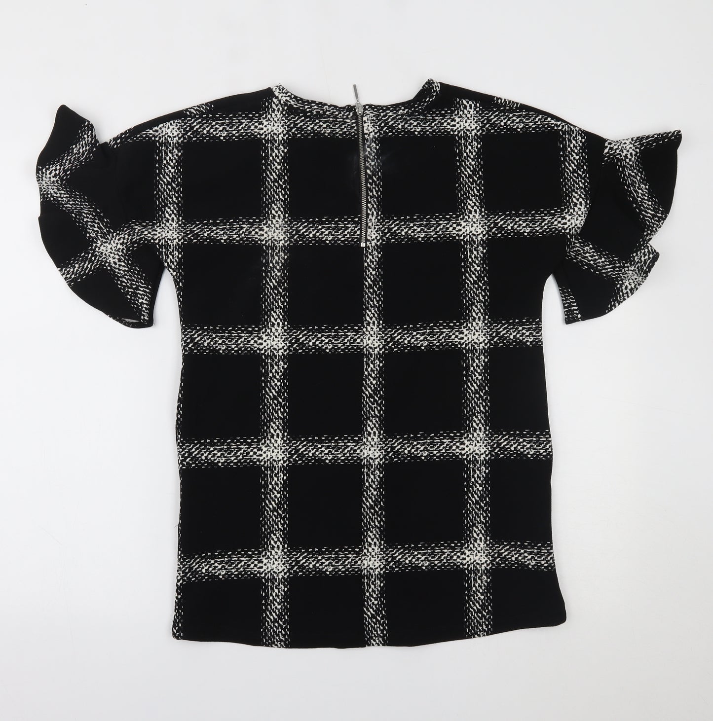 F&F Womens Black Check  Basic Blouse Size 6