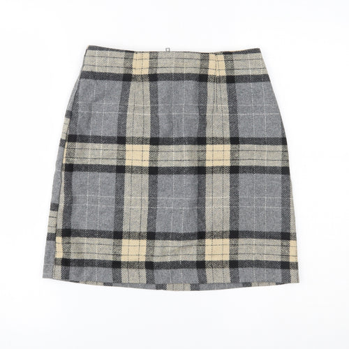 New Look Womens Grey Plaid  Mini Skirt Size 6