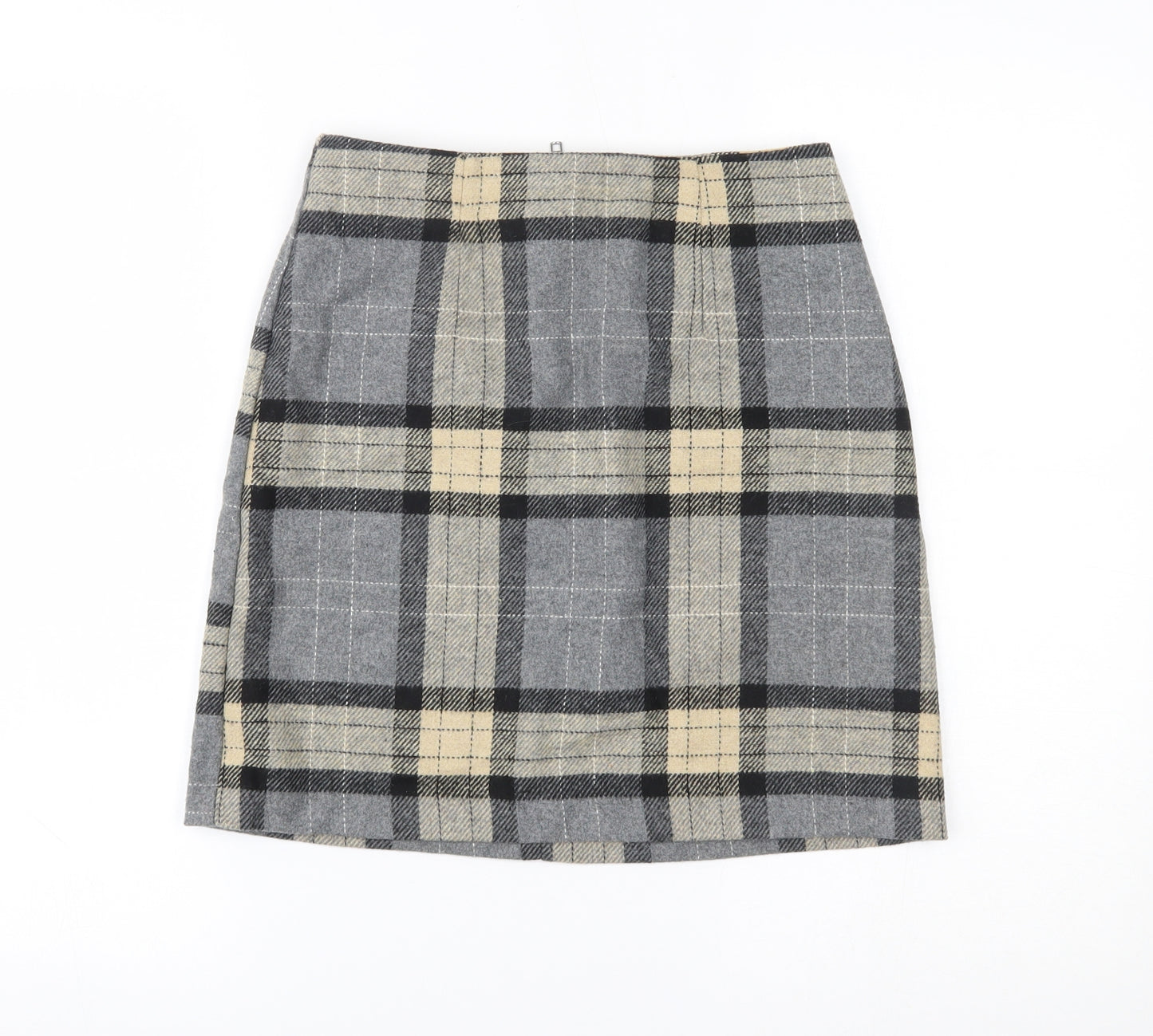 New Look Womens Grey Plaid  Mini Skirt Size 6