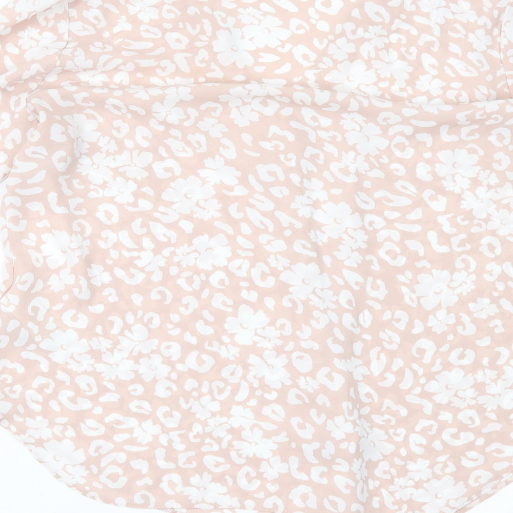 Dorothy Perkins Womens Pink Animal Print  Basic Button-Up Size 10