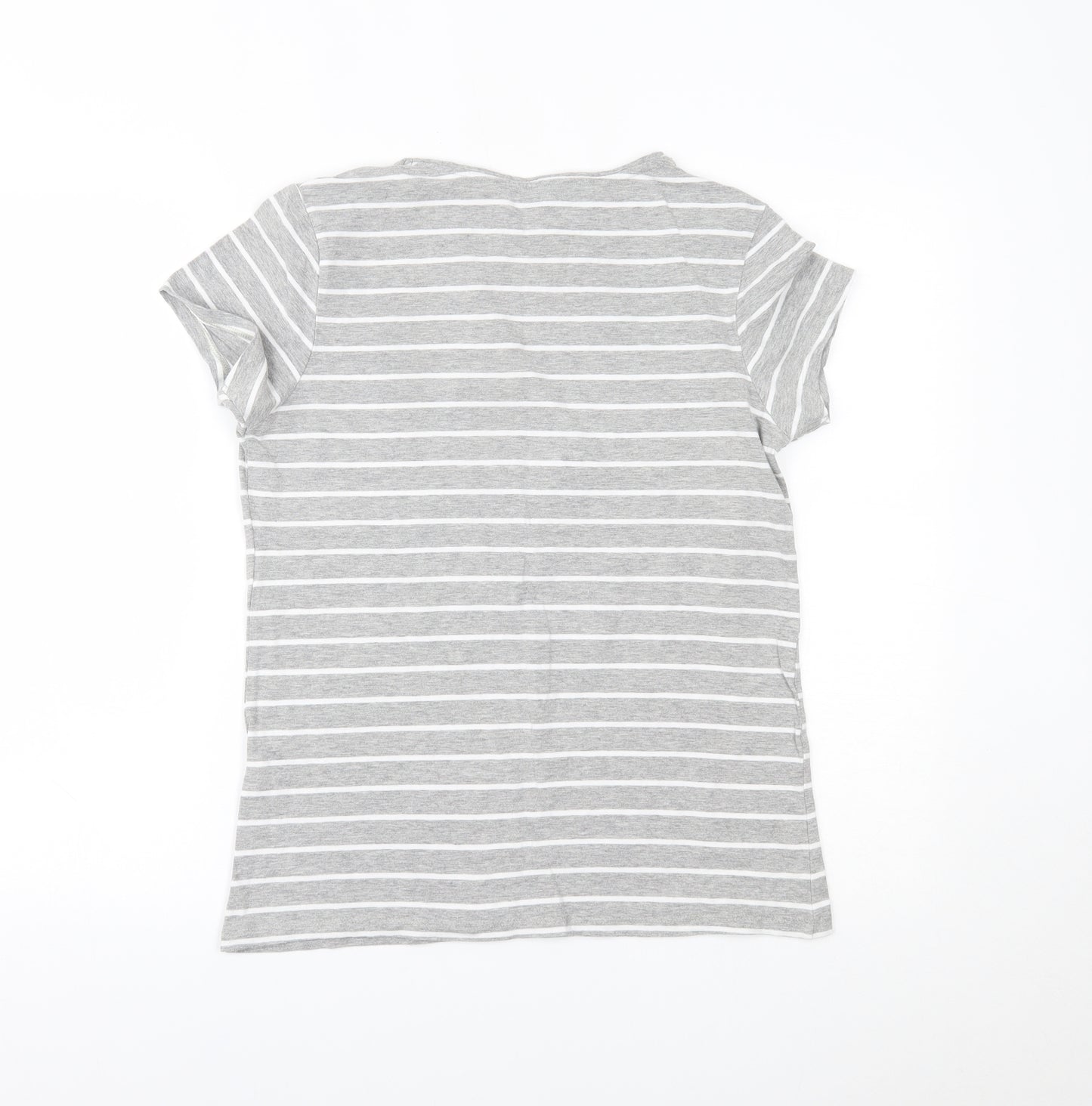 Primark Womens Grey Striped  Basic T-Shirt Size 16