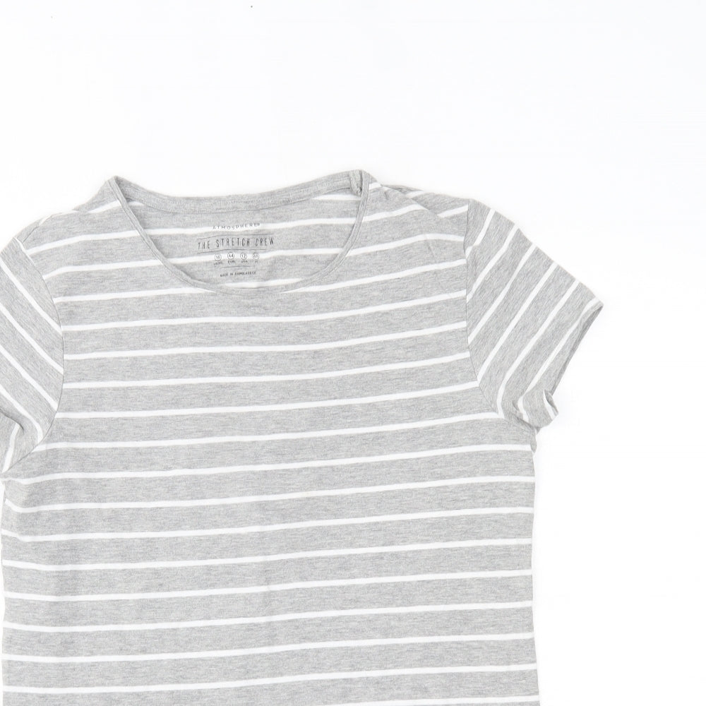 Primark Womens Grey Striped  Basic T-Shirt Size 16