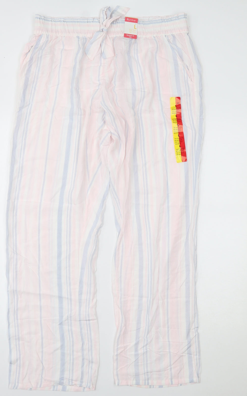 Primark Womens Pink Striped   Pyjama Pants Size L