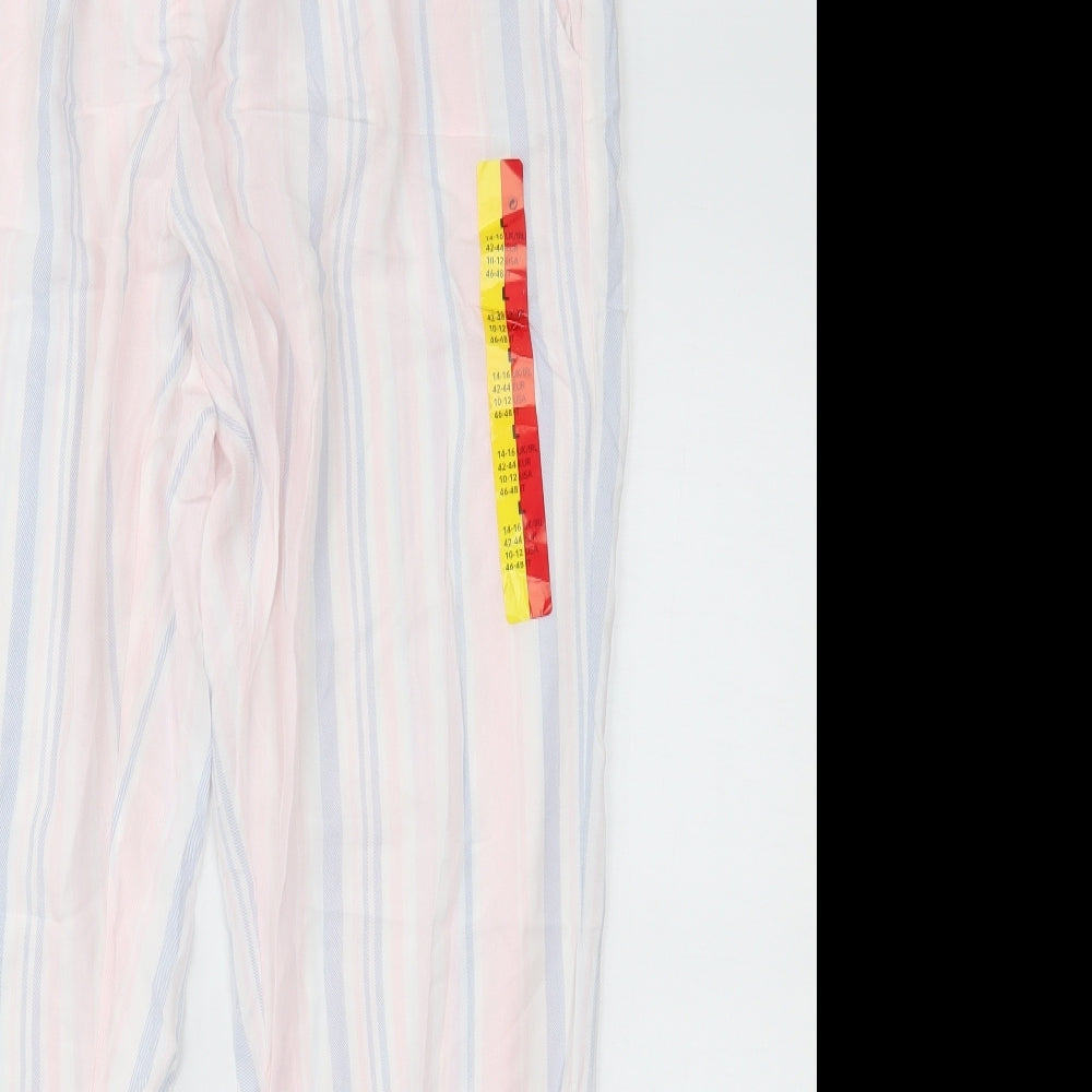 Primark Womens Pink Striped   Pyjama Pants Size L