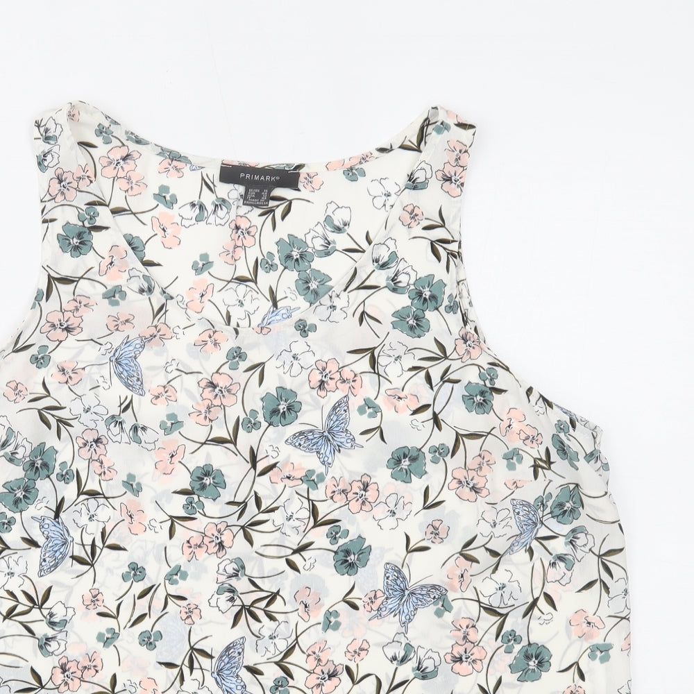 Primark Womens Multicoloured Floral  Basic Tank Size 16