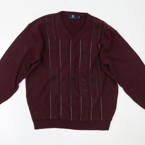 Carson Mens Red   Pullover Jumper Size M