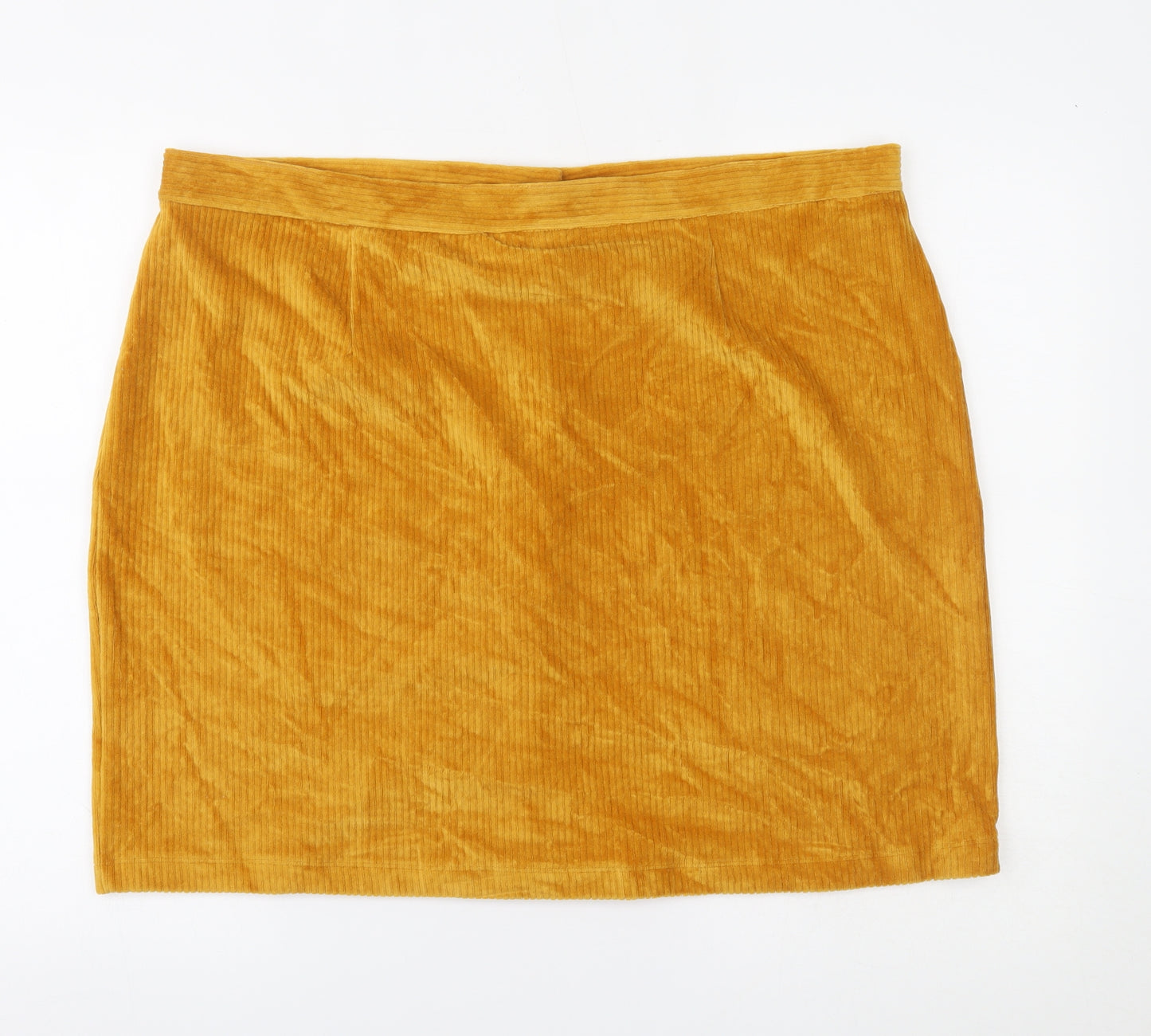 M&Co Womens Yellow   Mini Skirt Size 20