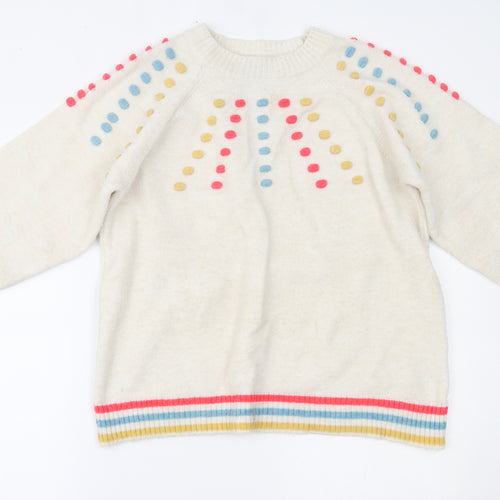 M&Co Womens Beige Striped  Pullover Jumper Size 14