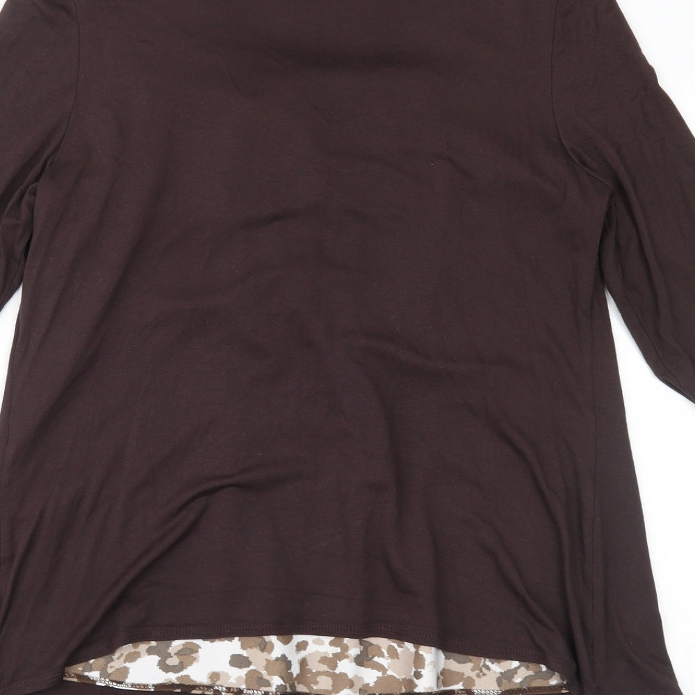 Soon Womens Brown   Basic Blouse Size 14