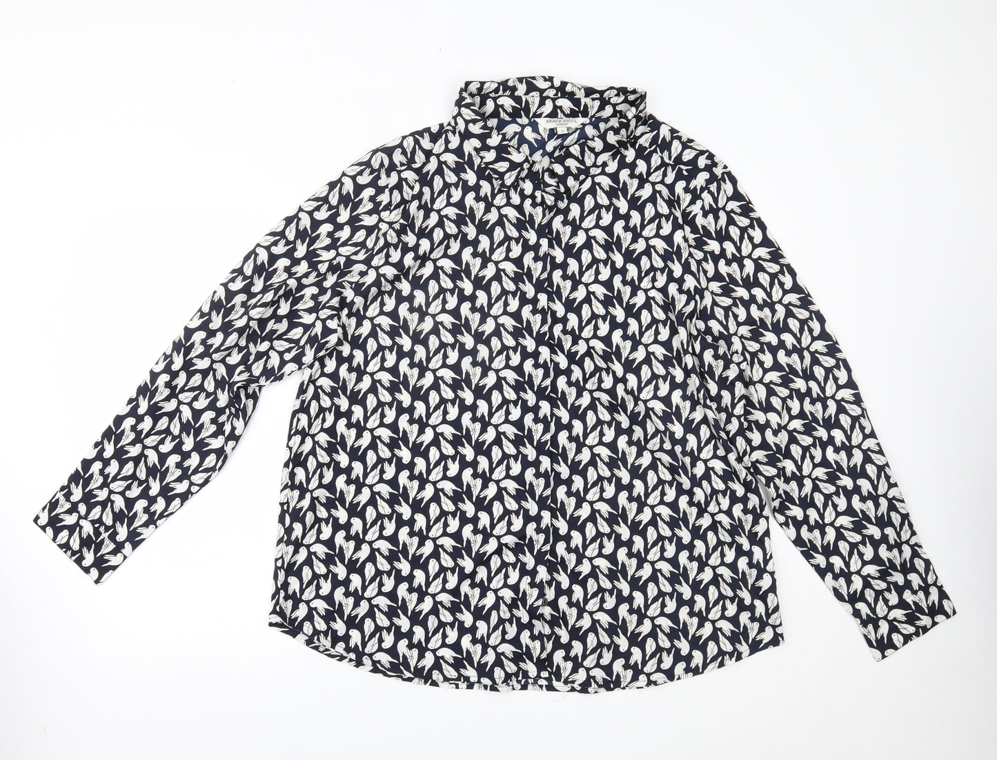 Brave Soul Womens Blue   Basic Button-Up Size 22