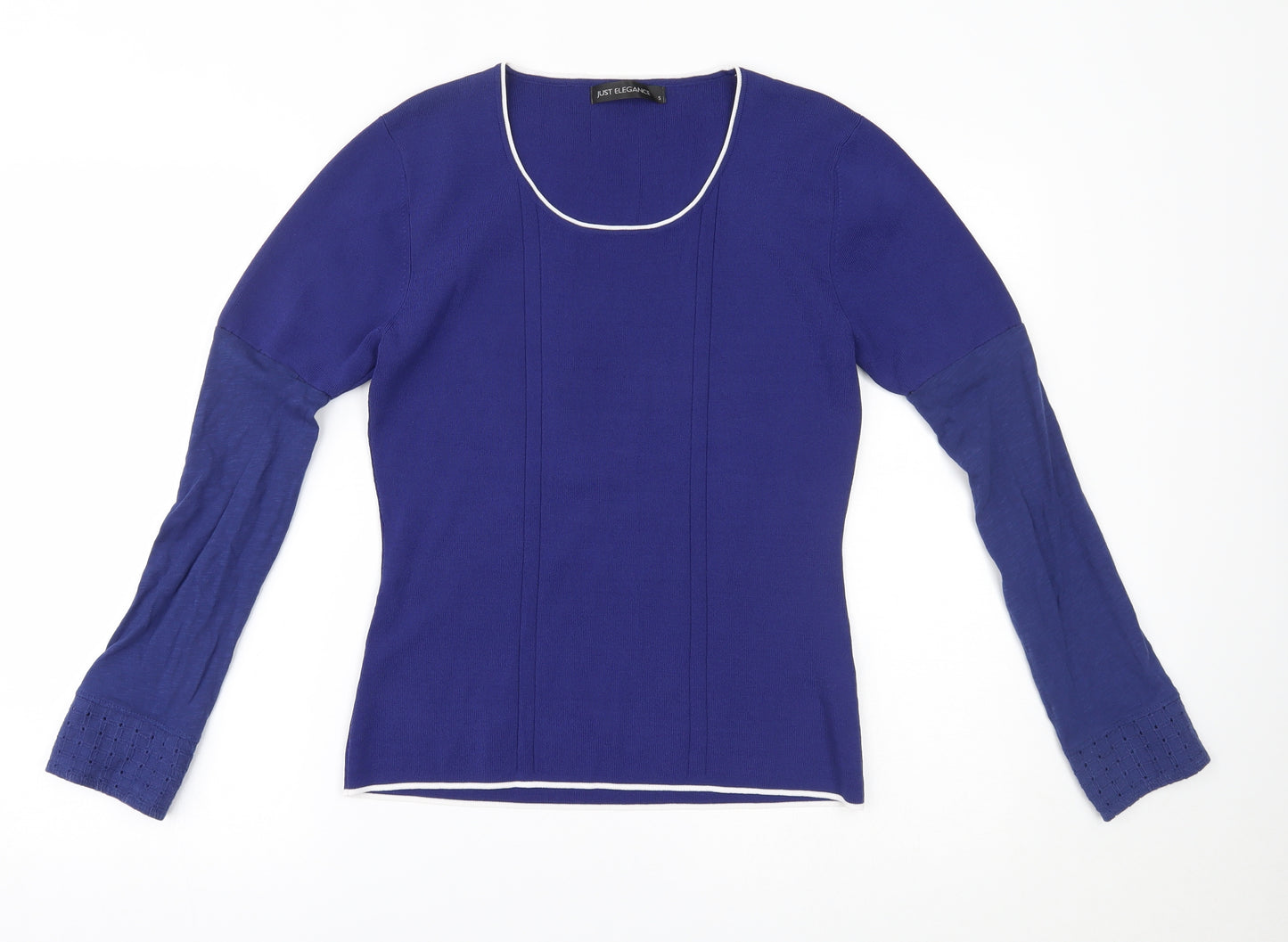 JUST ELEGANCE Womens Blue   Basic Blouse Size S