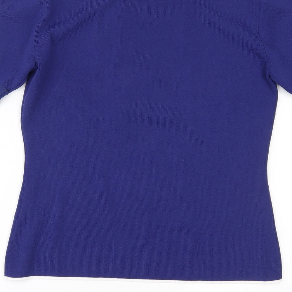 JUST ELEGANCE Womens Blue   Basic Blouse Size S
