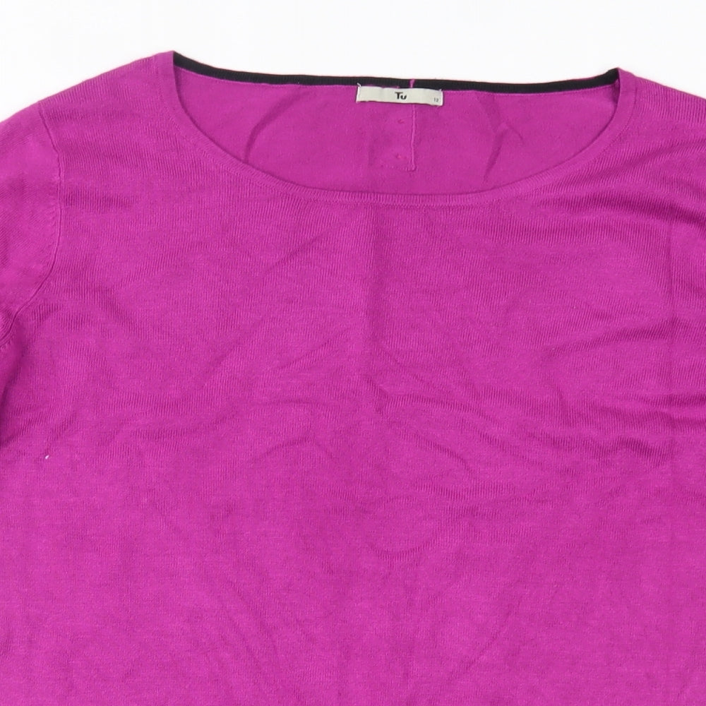 TU Womens Purple   Basic Blouse Size 12