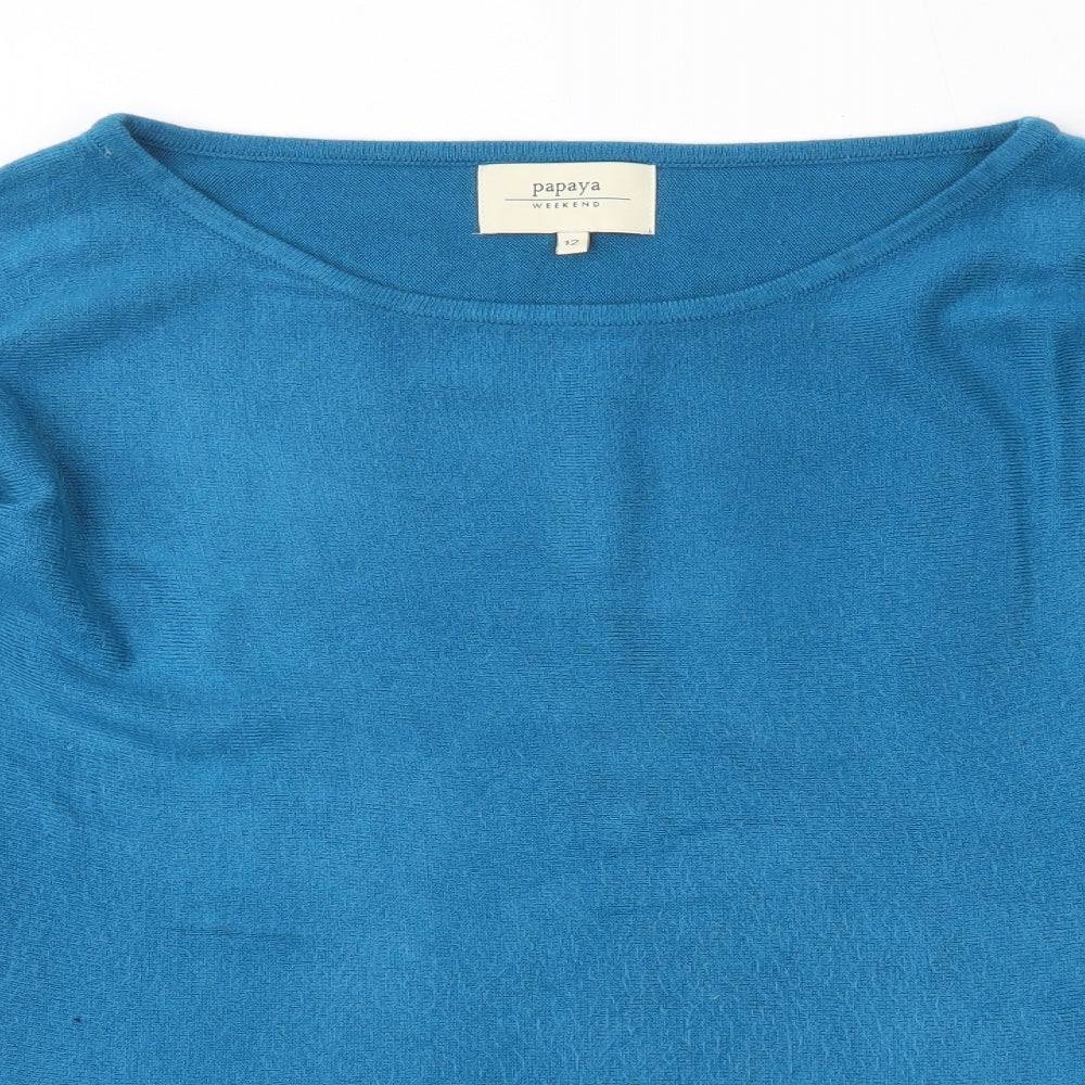 Papaya Womens Blue   Basic Blouse Size 12