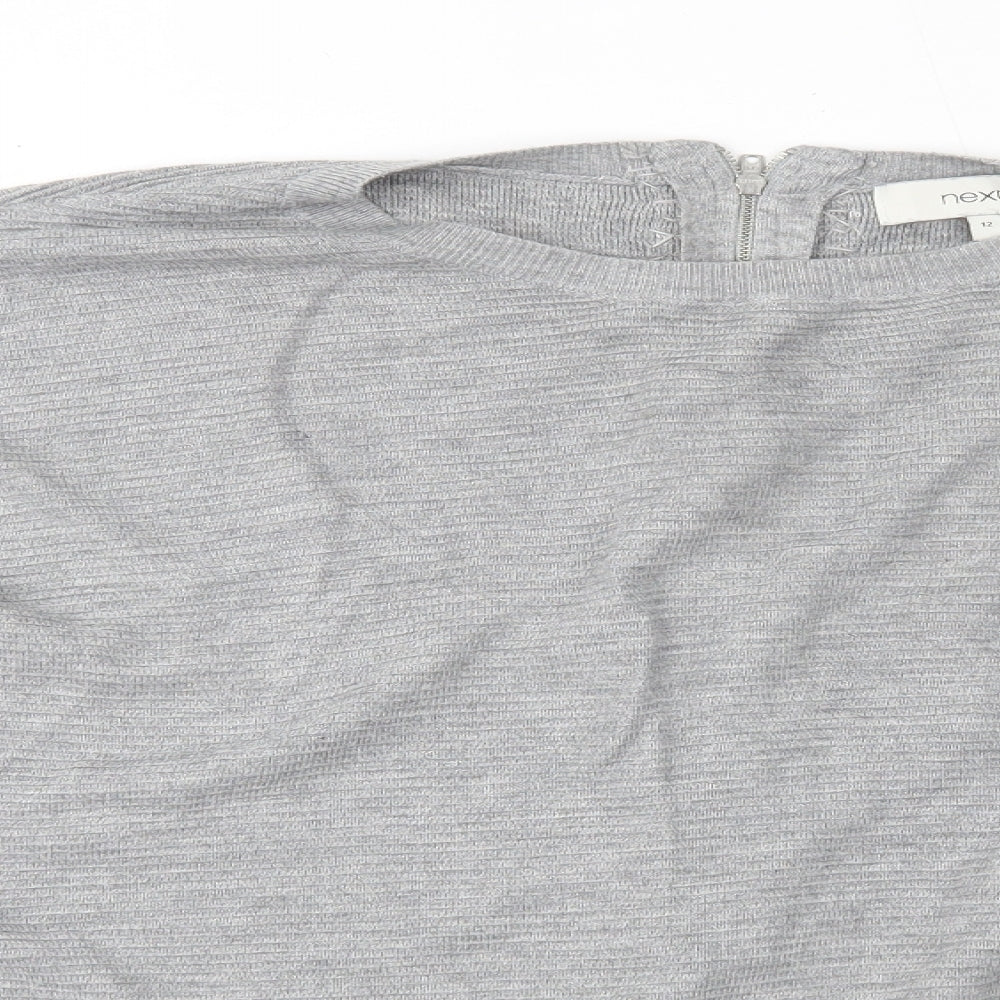 NEXT Womens Grey   Full Zip Jumper Size 12  - reverse fastening