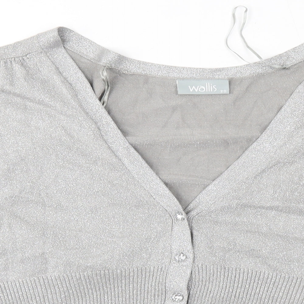 Wallis Womens Silver   Cardigan Jumper Size 20