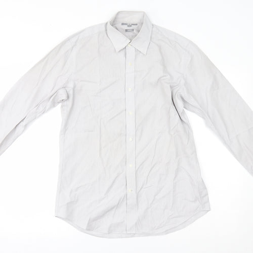 Uniqlo Mens Grey Striped   Button-Up Size M