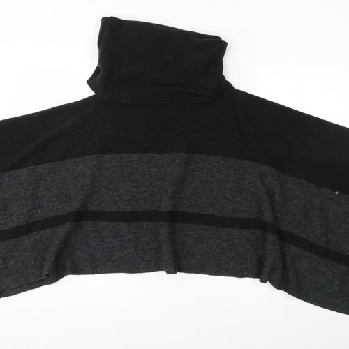 F&F Womens Grey Striped   Poncho Size S