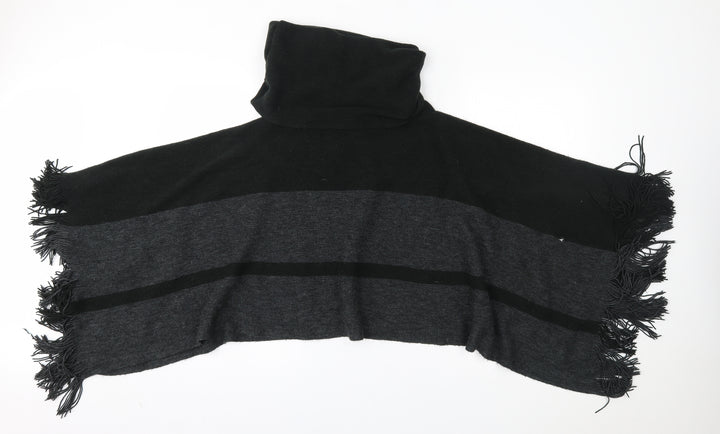 F&F Womens Grey Striped   Poncho Size S