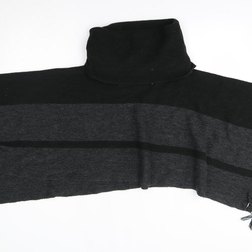F&F Womens Grey Striped   Poncho Size S