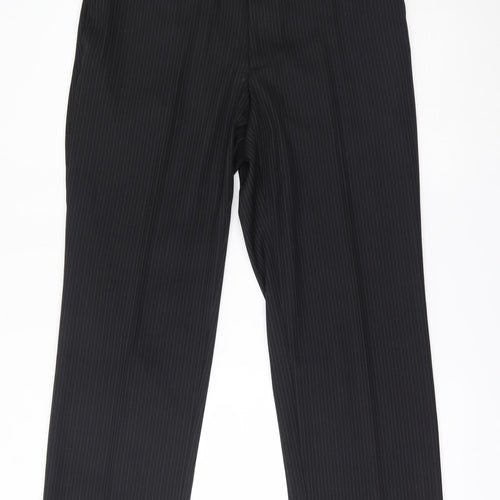 greenwoods Mens Black Striped   Suit Trousers Size 35 L29 in