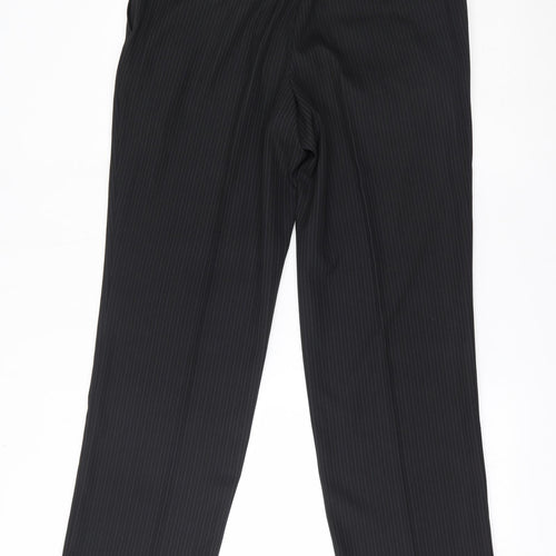 greenwoods Mens Black Striped   Suit Trousers Size 35 L29 in
