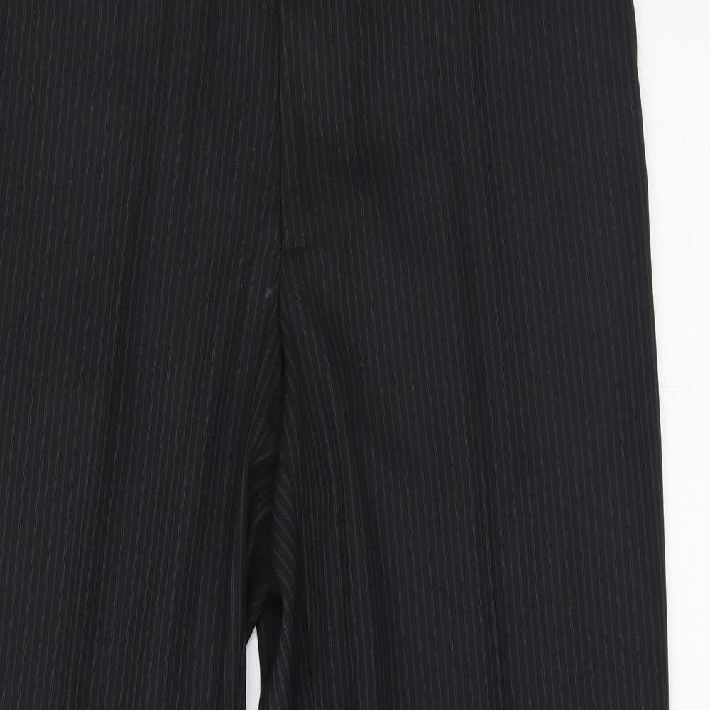 greenwoods Mens Black Striped   Suit Trousers Size 35 L29 in