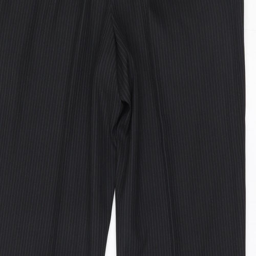 greenwoods Mens Black Striped   Suit Trousers Size 35 L29 in