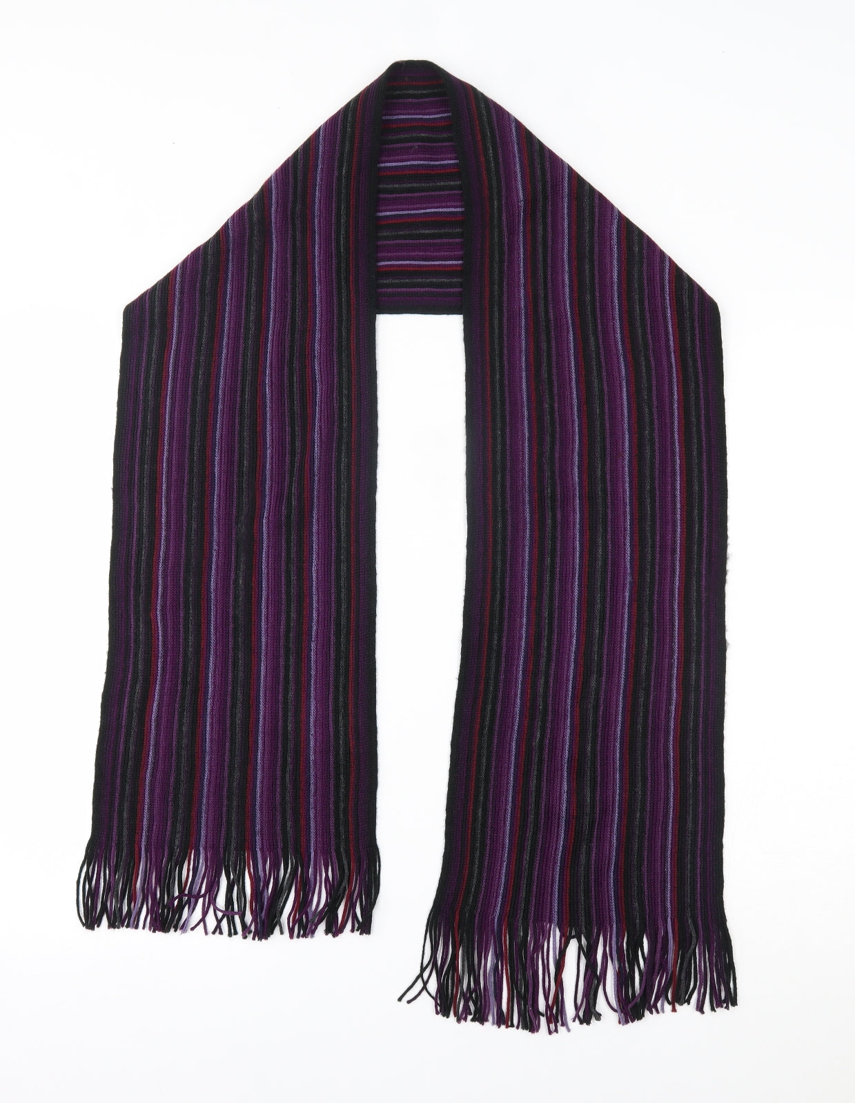 Preworn Womens Purple Striped   Scarf