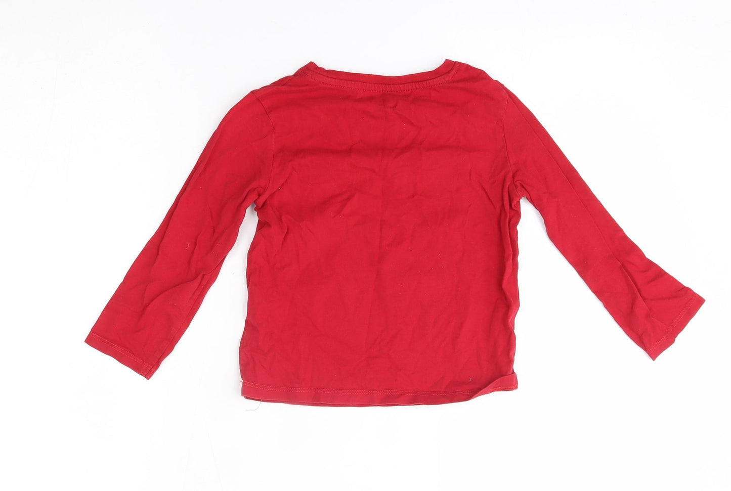 Primark Boys Red   Basic T-Shirt Size 4-5 Years  - monster face