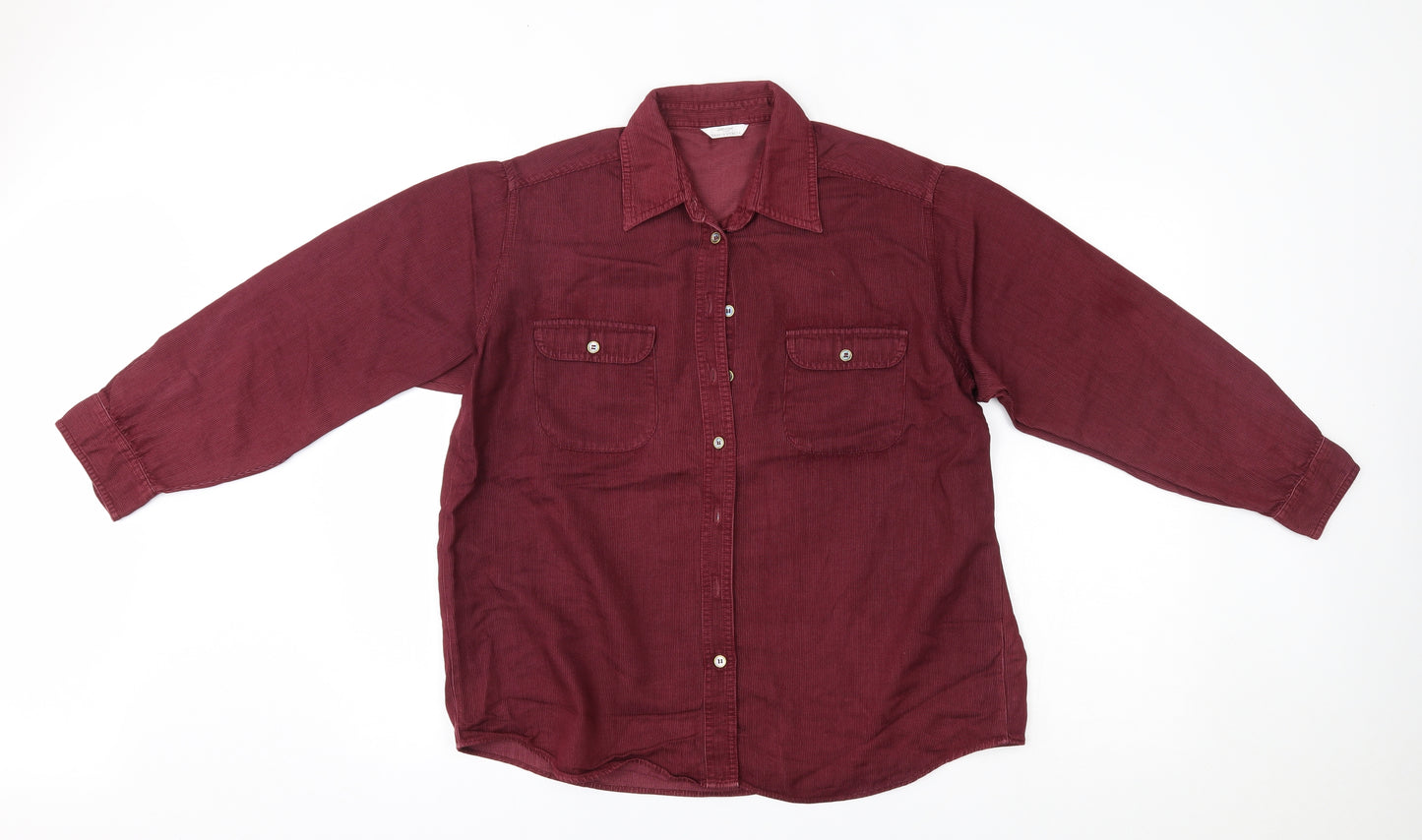 M&S Womens Red   Basic Button-Up Size 16
