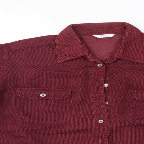 M&S Womens Red   Basic Button-Up Size 16