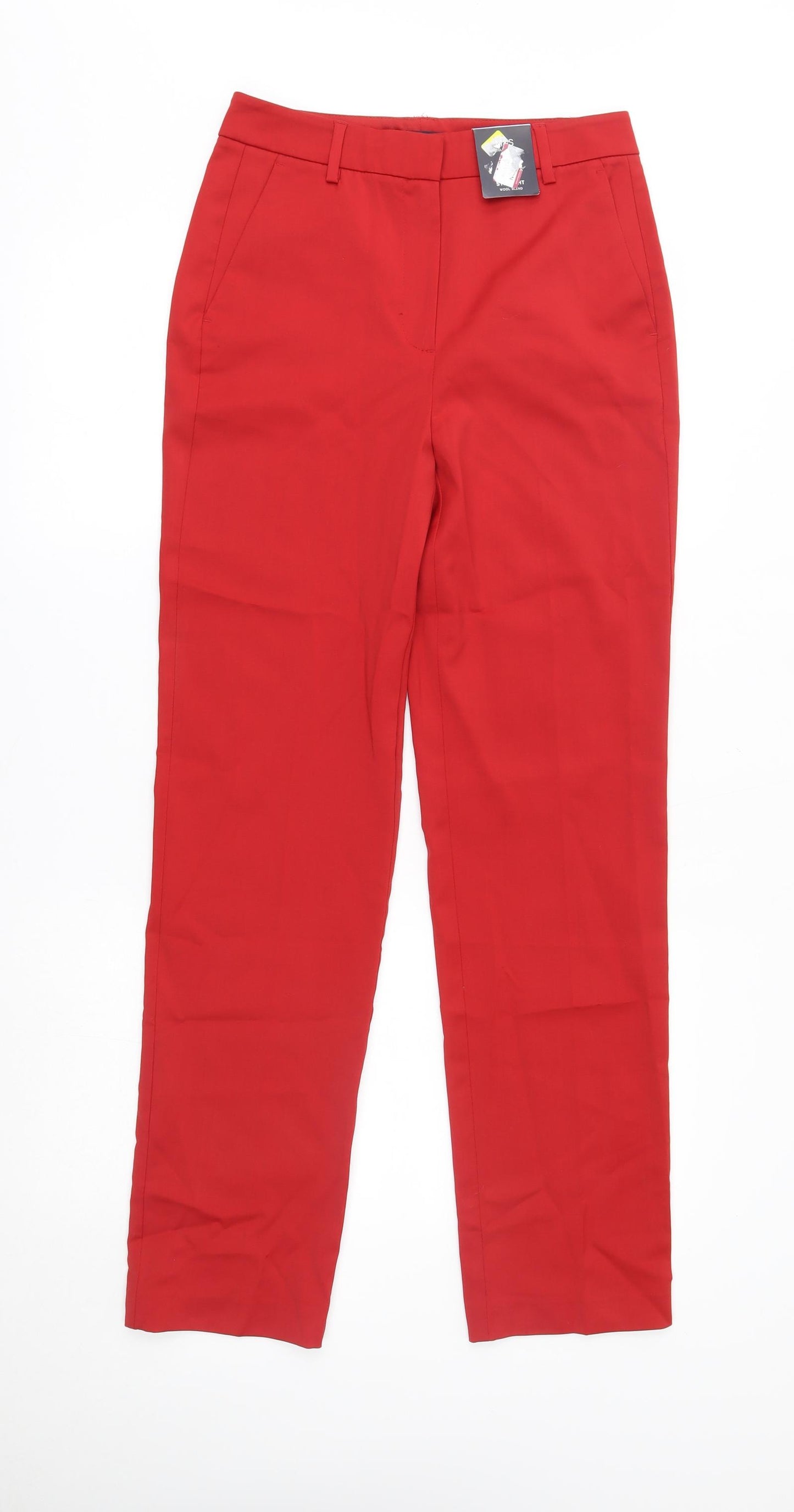 M&S Womens Red   Trousers  Size 8 L29 in