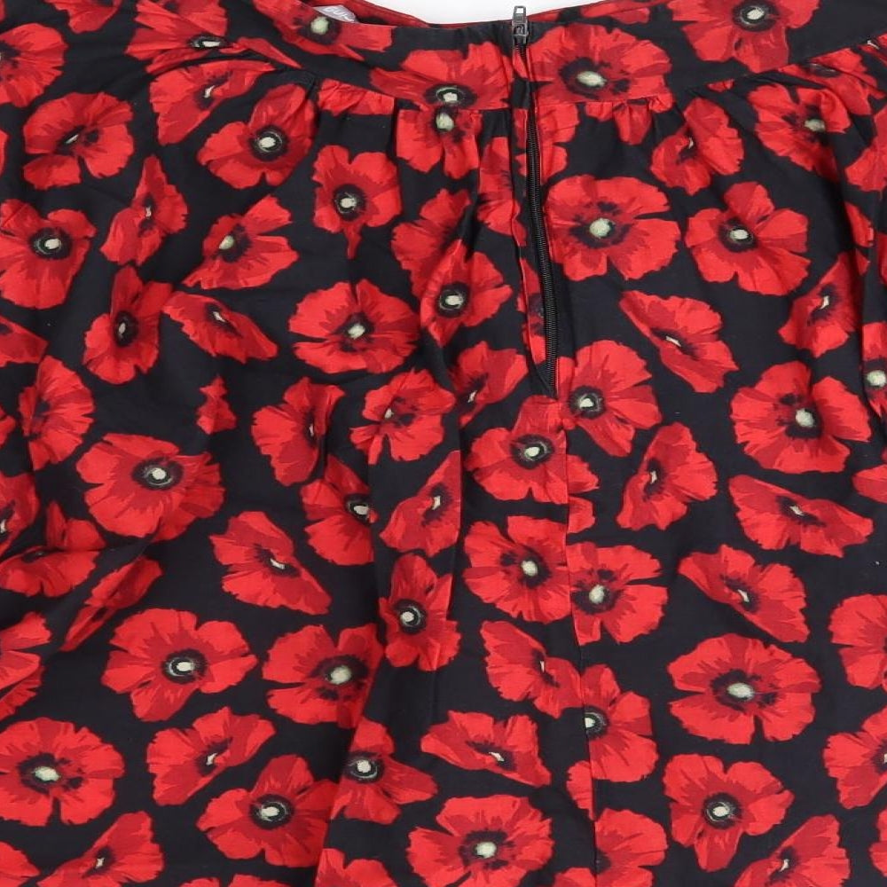 Red Herring Womens Red Floral  A-Line Skirt Size 8
