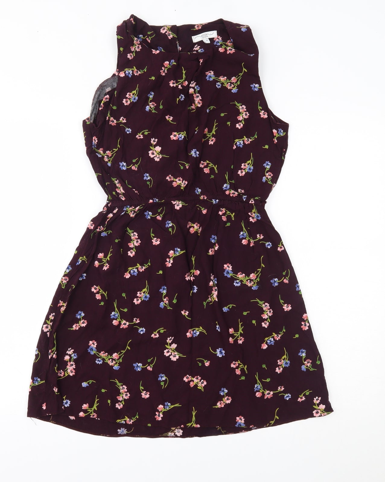 New Look Womens Purple Floral  A-Line  Size 8