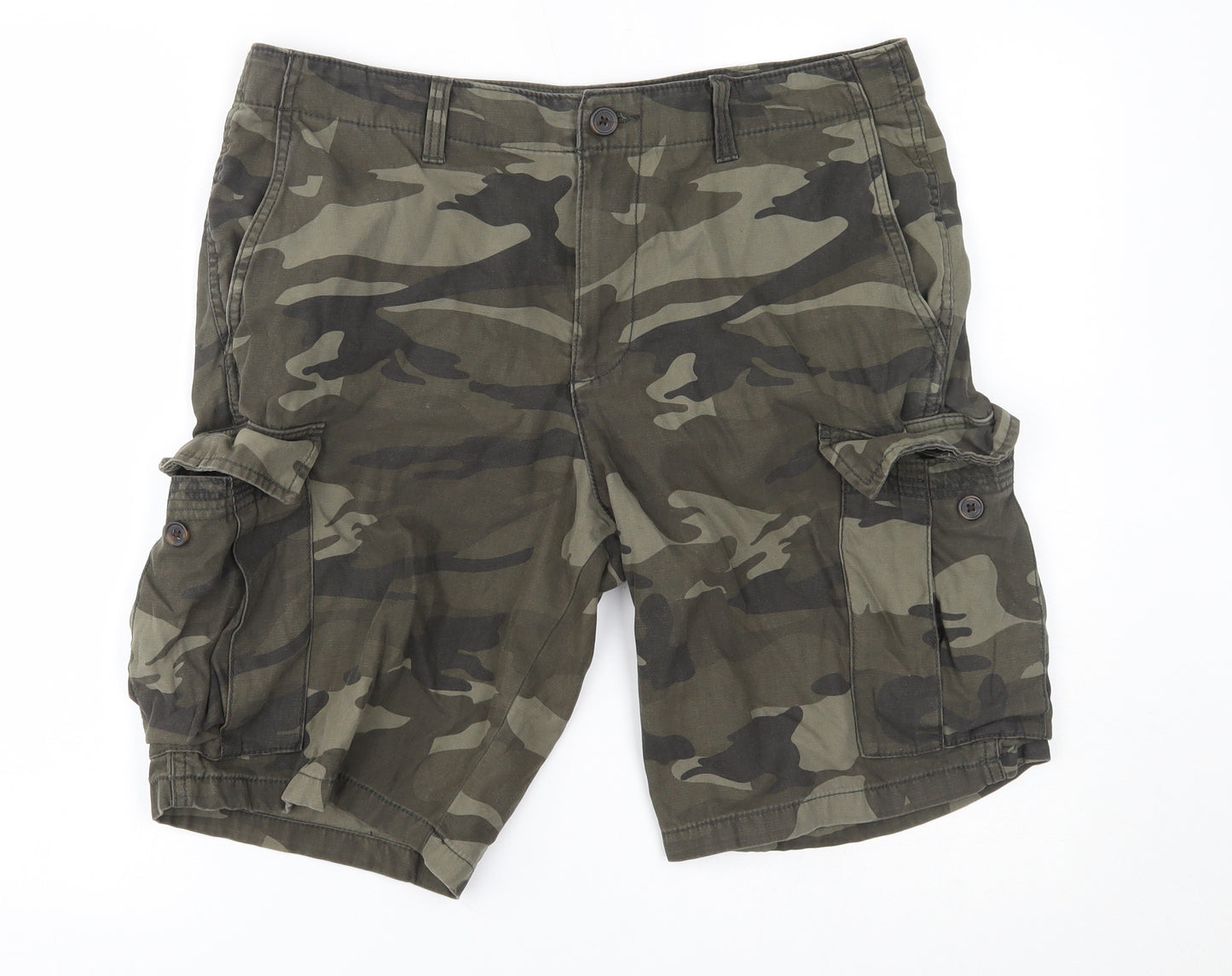 TU Mens Green Camouflage  Cargo Shorts Size 34