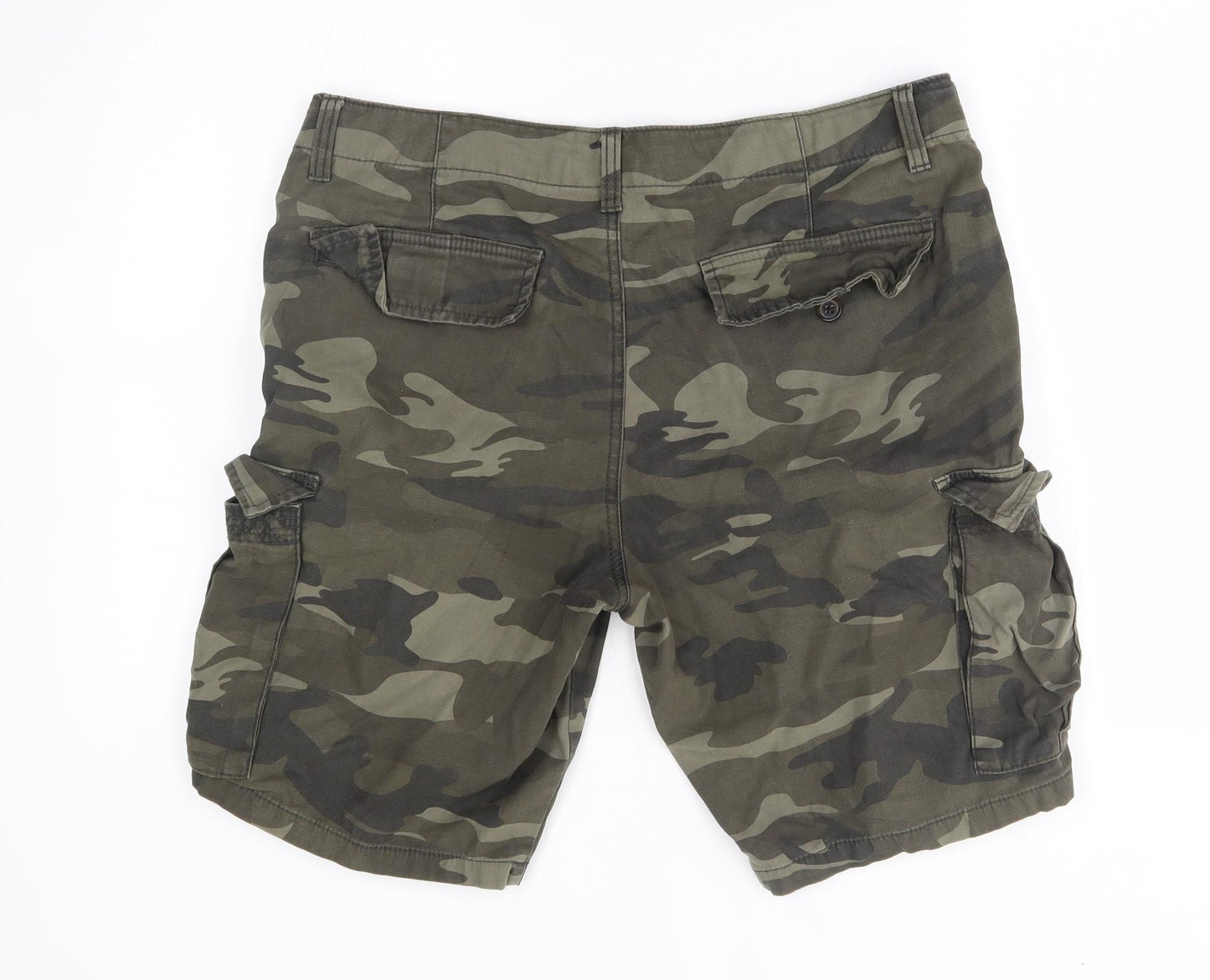TU Mens Green Camouflage  Cargo Shorts Size 34