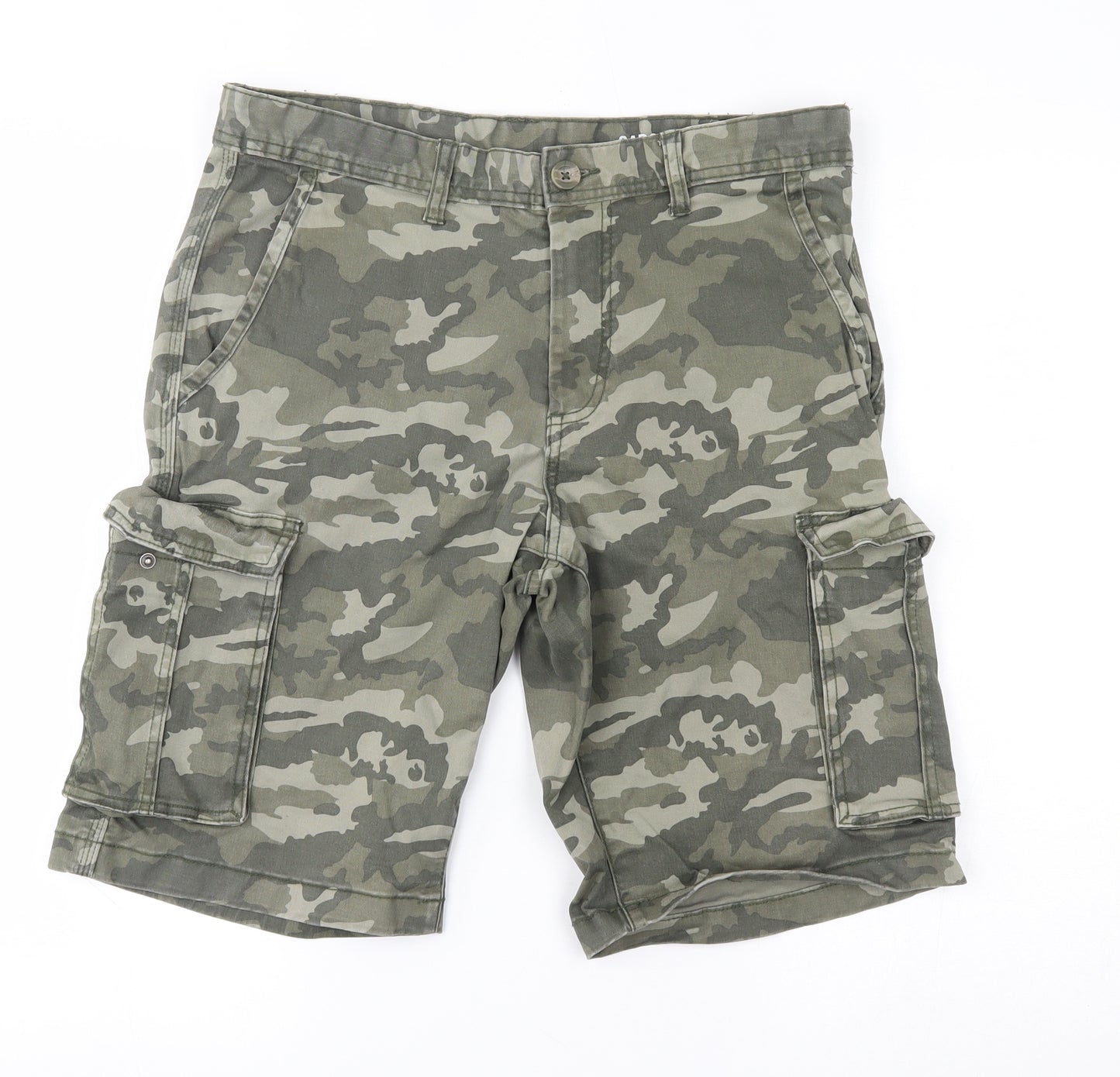 F&F Womens Green Camouflage  Cargo Shorts Size 32